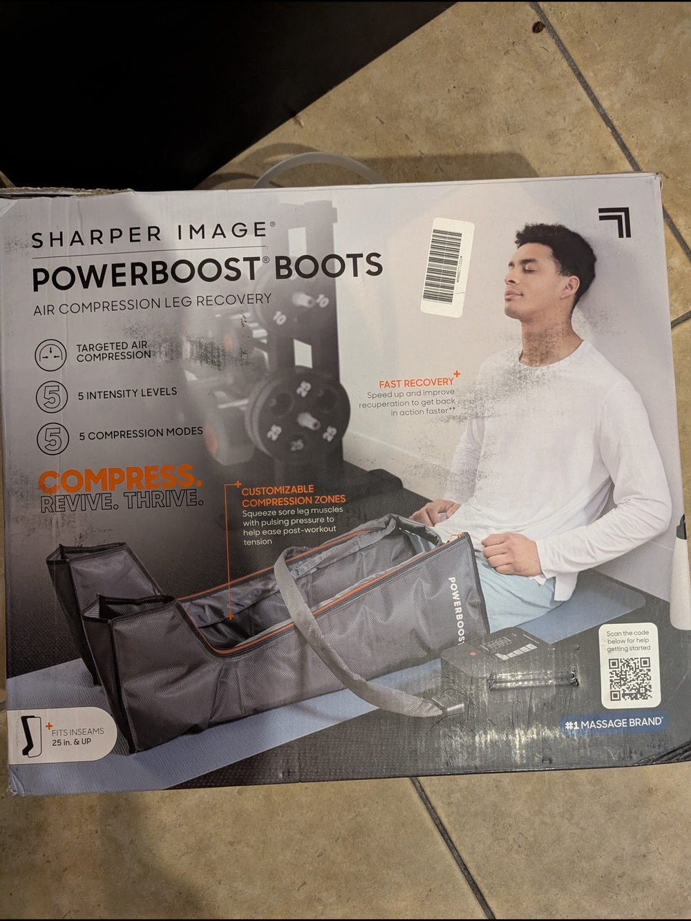 Sharper Image Powerboost Boots - Air Compression Leg Recovery System